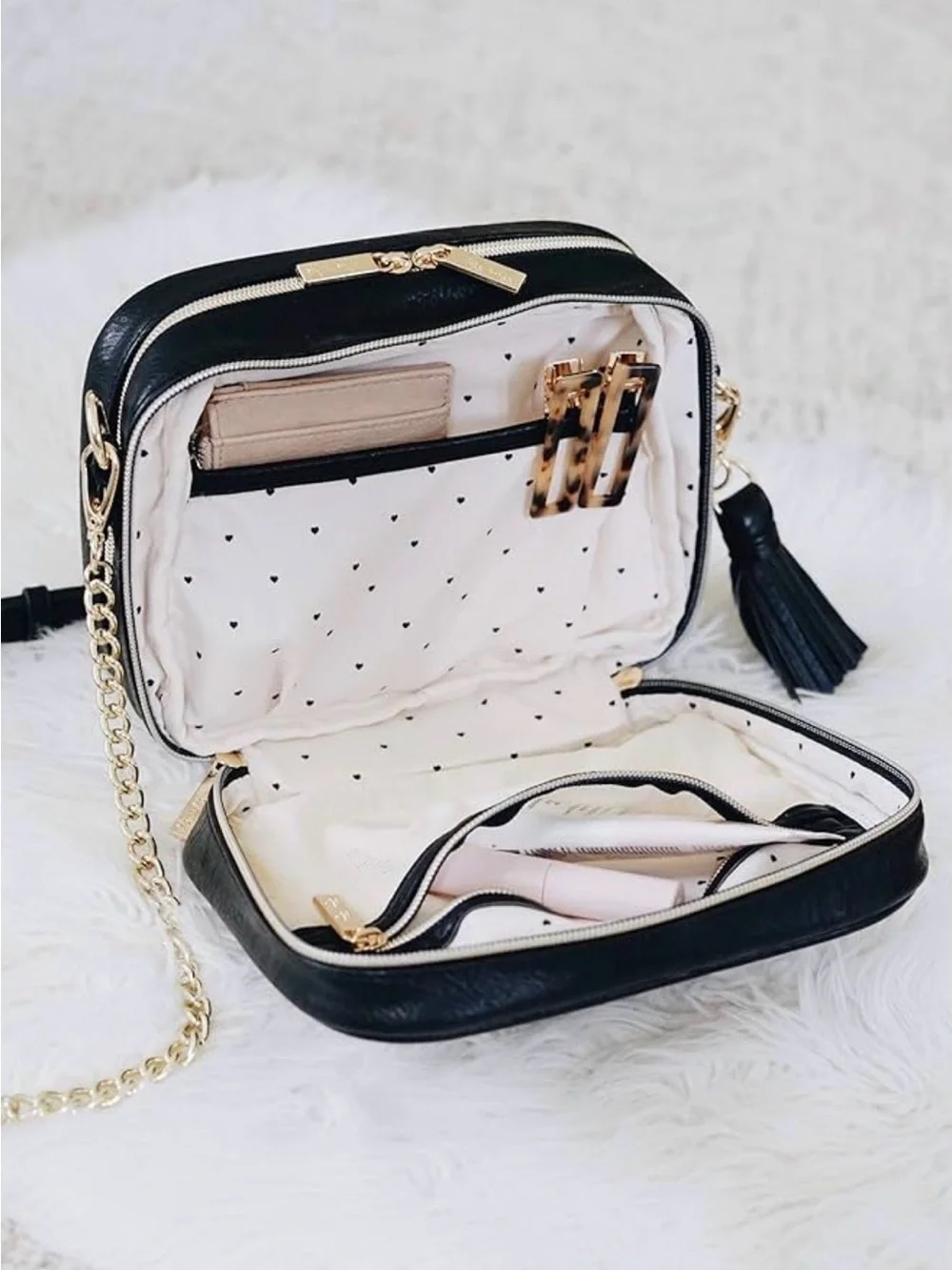 Itzy Ritzy Black Studded Crossbody Chelsea and Cole Collection